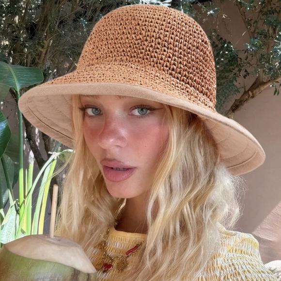 Boho Khaki Straw Foldable Sun Summer Wide Brim Hat